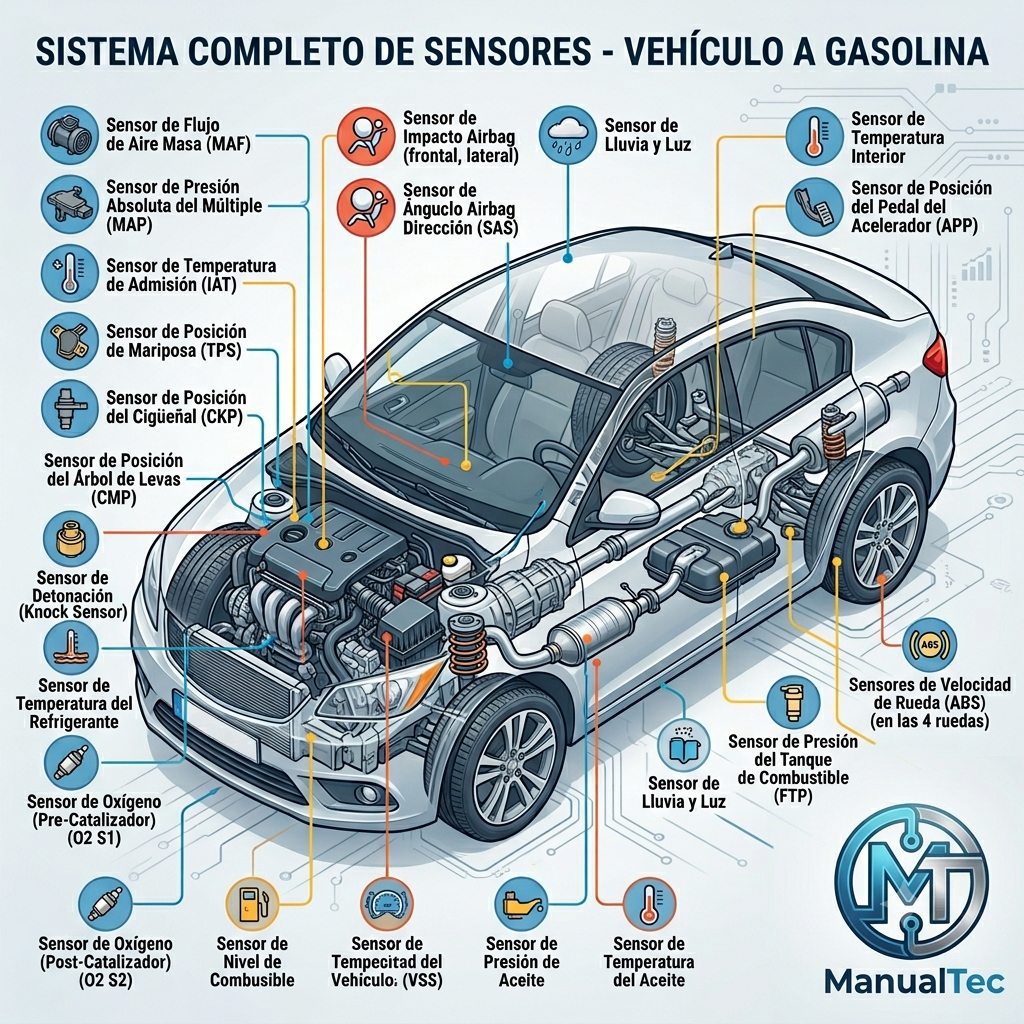 Guía de Sensores Motor Bencinero - Diagnóstico Rápido